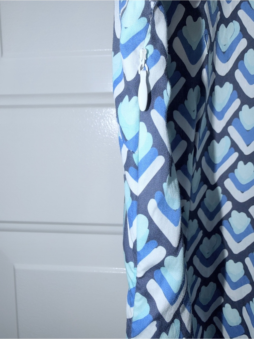 Sail to Sable Blue Geometric Print Long Caftan Dress. S - Picture 7 of 9